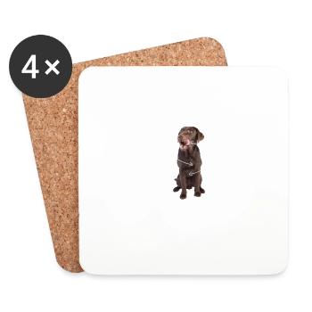 Anatomie eines Labradors Erklärungsbild - Untersetzer (4er-Set) - Weiß - Vorne