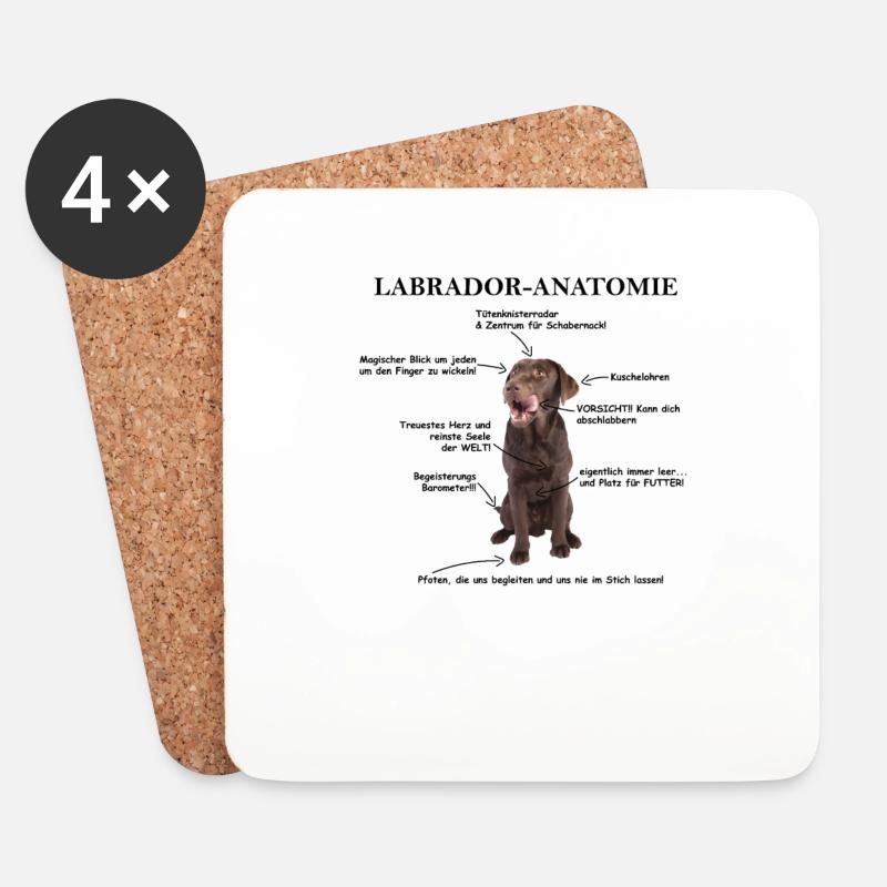 Anatomie eines Labradors Erklärungsbild - Untersetzer (4er-Set) - Weiß