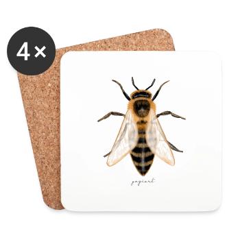 abeille - Dessous de verre (lot de 4) - blanc - Devant