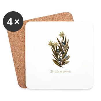 Kunst Regen Blumen Motivation Frau Geschenkidee - Untersetzer (4er-Set) - Weiß - Vorne