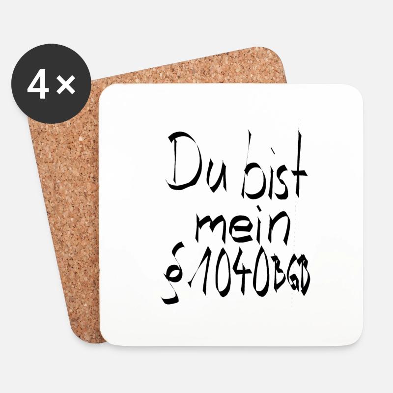 Du bist mein Schatz jura - Untersetzer (4er-Set) - Weiß