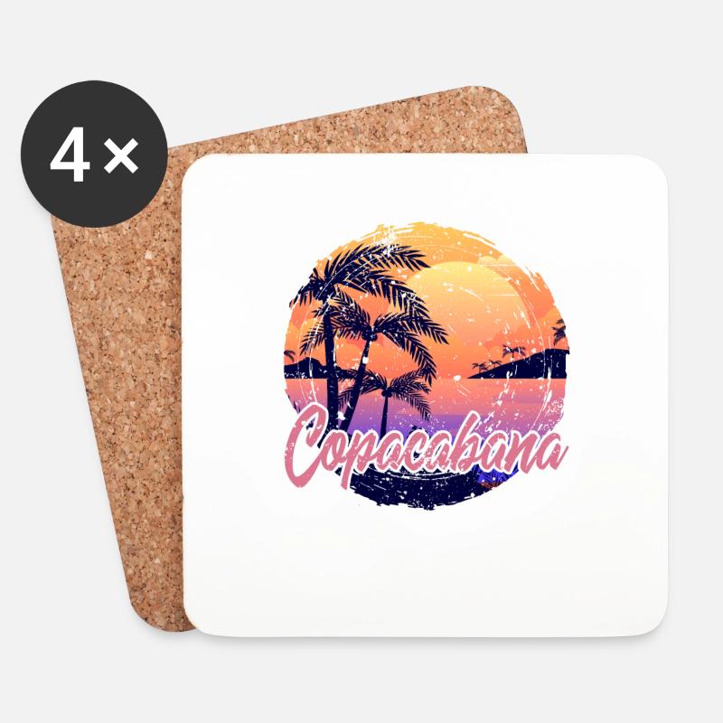 Copacabana Sunset - Untersetzer (4er-Set) - Weiß