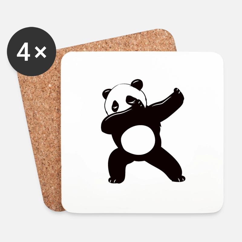 Dabbing Panda - Untersetzer (4er-Set) - Weiß