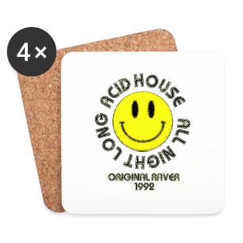 Original Raver Acid House - Dessous de verre (lot de 4) - blanc - Devant