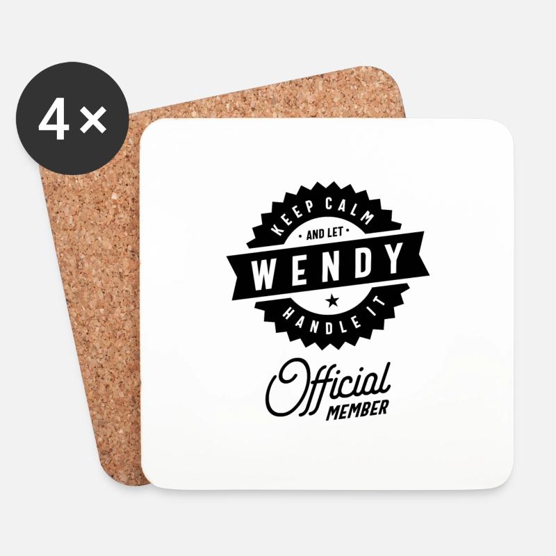 Wendy personalisierte Name Geburtstagsgeschenk - Untersetzer (4er-Set) - Weiß