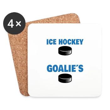 Ice hockey goalkeeper goalie hockey keeper gift - Coasters (set of 4) - white - Front
