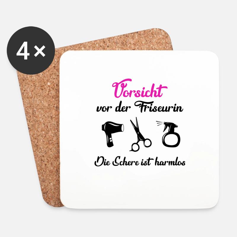 Friseur Friseurin Geschenk - Untersetzer (4er-Set) - Weiß