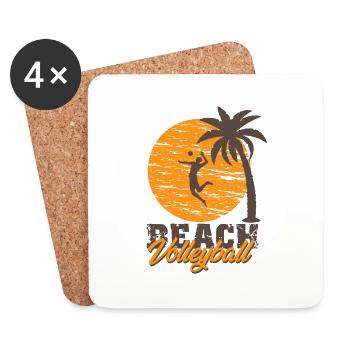 beach volleyball - Coasters (set of 4) - white - Front