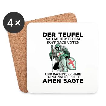 Tempelritter Grafik Templer Teufel Tempel Ritter - Untersetzer (4er-Set) - Weiß - Vorne