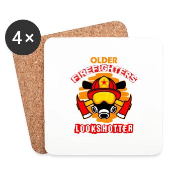 Feuerwehrleute sind heiss– Fun Shirt - Untersetzer (4er-Set) - Weiß - Vorne