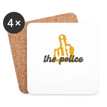 Doigt du milieu à la police définancer la police - Dessous de verre (lot de 4) - blanc - Devant