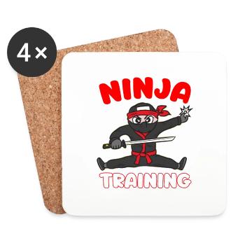 NINJA EN FORMATION - Dessous de verre (lot de 4) - blanc - Devant