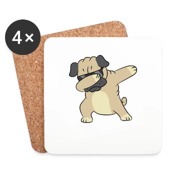 Dabbing Dog Cool Dabbing Pug - Coasters (set of 4) - white - Front