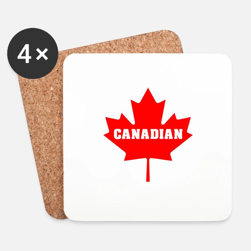 CANADIAN CANADA KANADIER KANADA MAPLE LEAF AHORN - Untersetzer (4er-Set) - Weiß