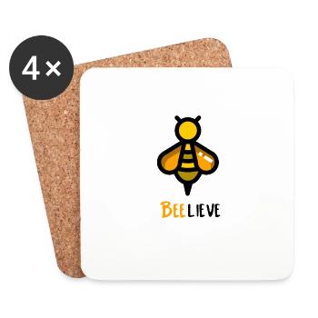 Beelieve Faith in You Bee Design - Coasters (set of 4) - white - Front