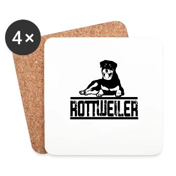 rottweiler - Coasters (set of 4) - white - Front
