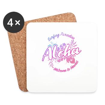 Aloha Paradise Vintage - Dessous de verre (lot de 4) - blanc - Devant