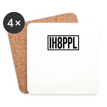 IH8PPL Je déteste les gens - Dessous de verre (lot de 4) - blanc - Devant