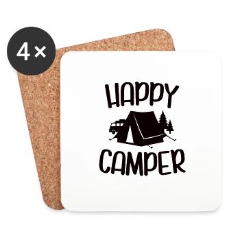 camping - Dessous de verre (lot de 4) - blanc - Devant