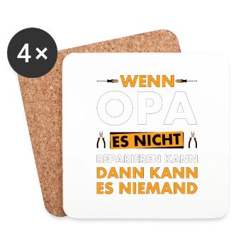 Wenn Opa es nicht reparieren kann - Untersetzer (4er-Set) - Weiß - Vorne