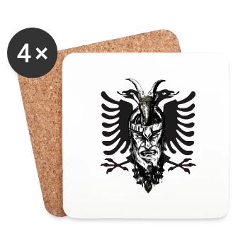 Skenderbeg Albanien Kosovo Geschenkidee - Untersetzer (4er-Set) - Weiß - Vorne