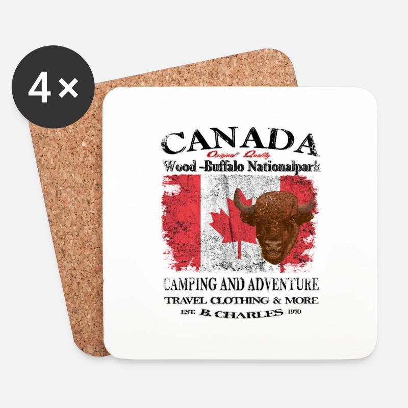 Canada ,Kanada,Camping - Untersetzer (4er-Set) - Weiß