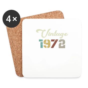 Geboren 1972 Geburtstagsgeschenk Vintage 1972 - Untersetzer (4er-Set) - Weiß - Vorne