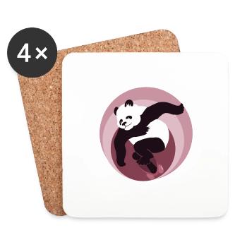 fabelhafter Skatepanda - Untersetzer (4er-Set) - Weiß - Vorne