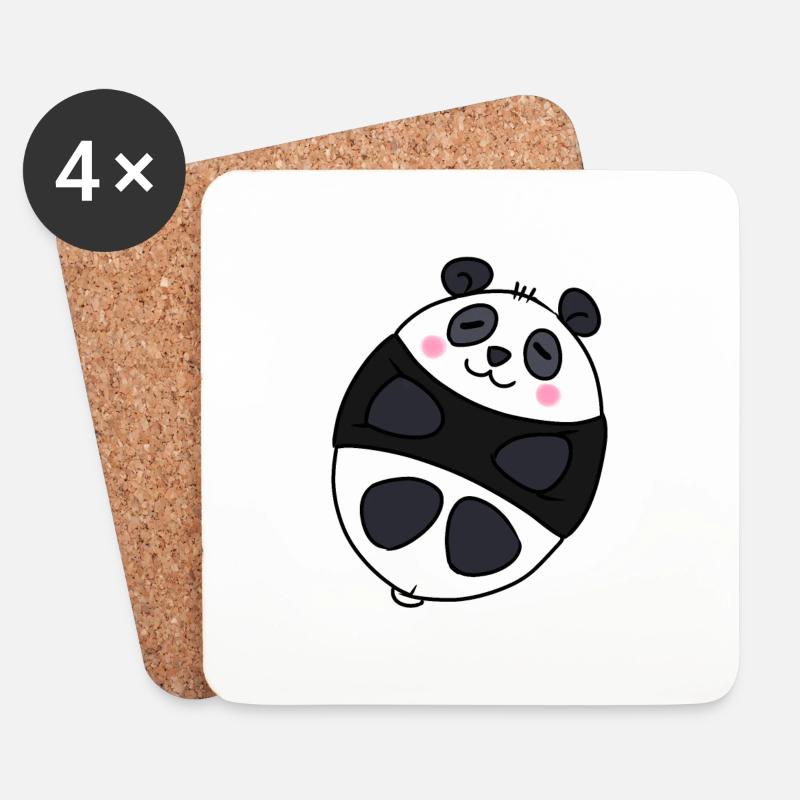 Süßer Panda - Untersetzer (4er-Set) - Weiß