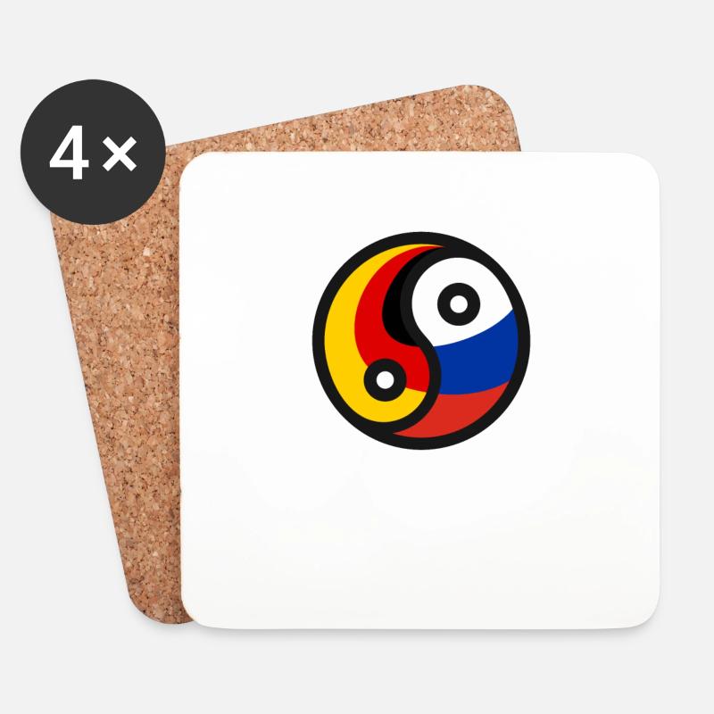 Deutsch-Russische Freundschaft - Untersetzer (4er-Set) - Weiß