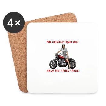 Krankenschwester Motorradfahrerin Bikerin Geschenk - Untersetzer (4er-Set) - Weiß - Vorne