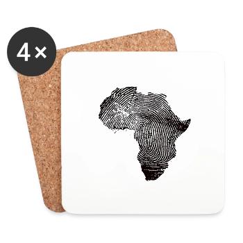 Afrique Afrique vêtements Afrique cadeau - Dessous de verre (lot de 4) - blanc - Devant