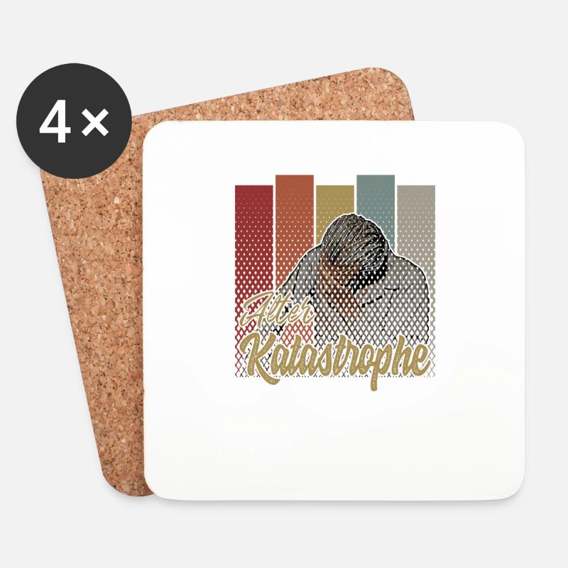 Alter Katastrophe - lustiger Spruch vintage retro - Untersetzer (4er-Set) - Weiß