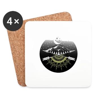 Moon night nature nature person gift - Coasters (set of 4) - white - Front
