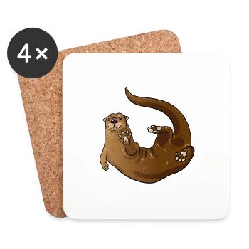 Otter - Coasters (set of 4) - white - Front