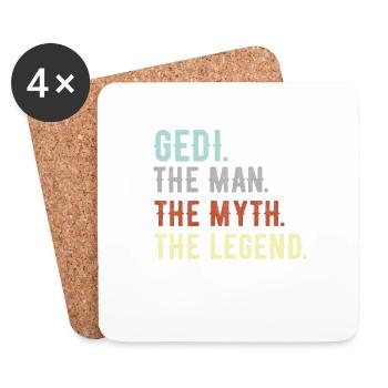 Gedi Firmgedi Taufgedi Ged Firmged idée cadeau - Dessous de verre (lot de 4) - blanc - Devant
