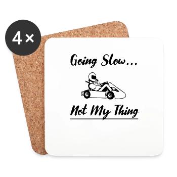 GoKart Go Kart Hobby Motorsport Auto Racing - Coasters (set of 4) - white - Front