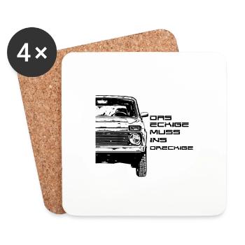 Lada Niva 4x4 Russian Legend Design Geschenkidee - Untersetzer (4er-Set) - Weiß - Vorne