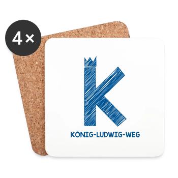 König Ludwig Weg - Untersetzer (4er-Set) - Weiß - Vorne