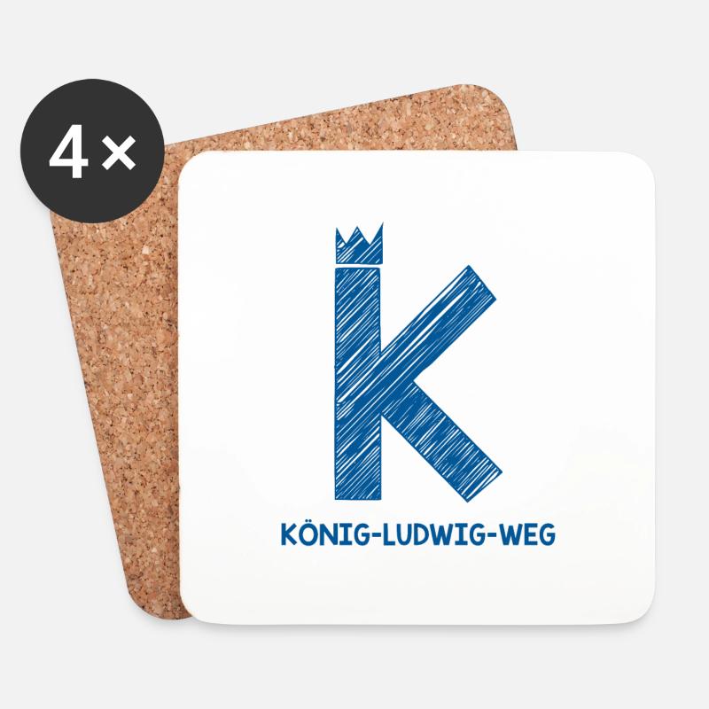 König Ludwig Weg - Untersetzer (4er-Set) - Weiß