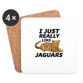 Jaguar Lover Gift Wild Animal I Just Really Like - Coasters (set of 4) - white - Front