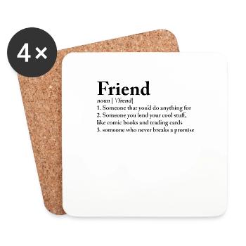 Freund Nomen 'Frend 1. Jemand, den Sie tun würden - Untersetzer (4er-Set) - Weiß - Vorne
