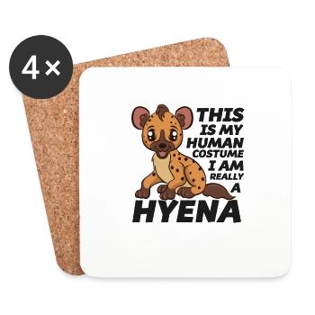 Lustiges Hyänen-Liebhaber-Geschenk Niedliche Hyäne - Untersetzer (4er-Set) - Weiß - Vorne