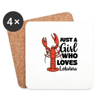 Just a Girl Who Loves Lobsters - Coasters (set of 4) - white - Front