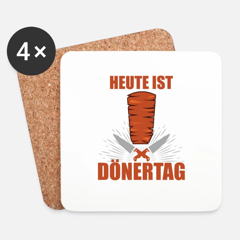 Döner Dönerbude Döner Kebab Dürüm Dönermann - Untersetzer (4er-Set) - Weiß
