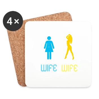 Votre épouse Ma femme épouse épouse cadeau petite amie - Dessous de verre (lot de 4) - blanc - Devant