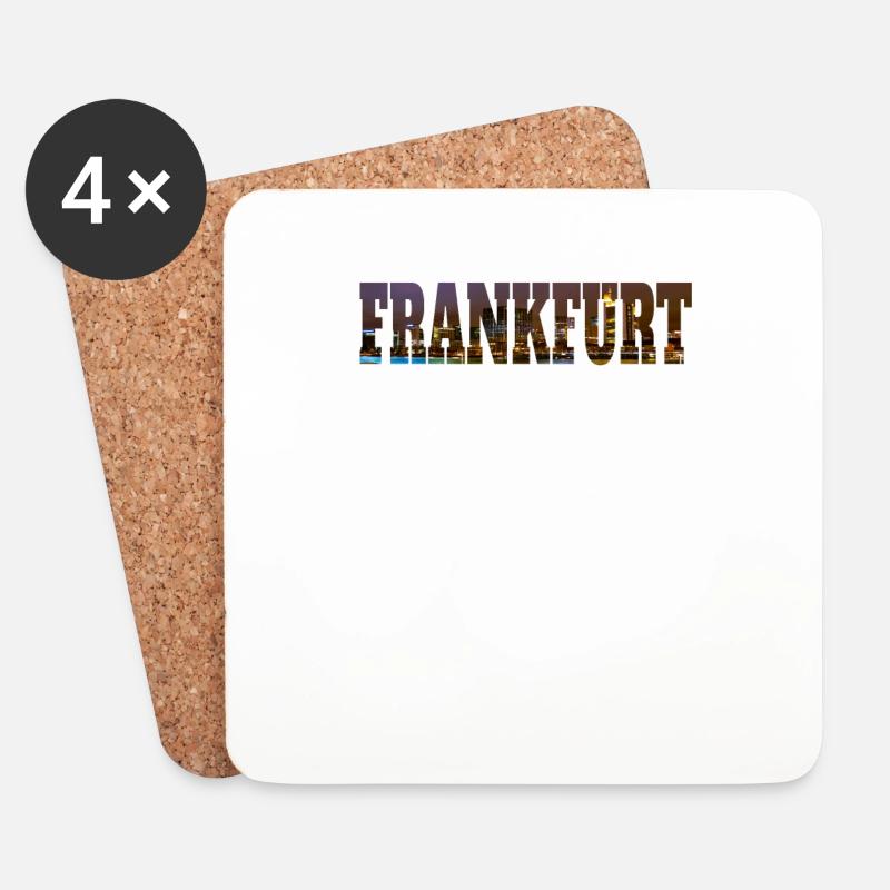 Frankfurt am Main Skyline - Untersetzer (4er-Set) - Weiß