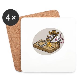 INDIANA JONES Souris Pièges Fromage Enfants Humour - Dessous de verre (lot de 4) - blanc - Devant
