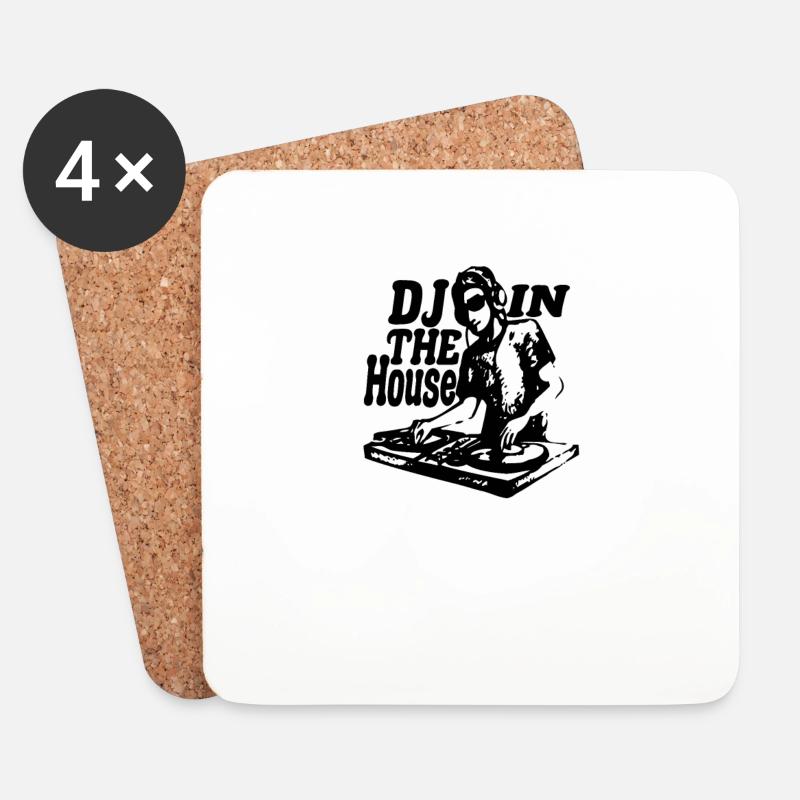 cooles Dj Geschenk DJ in the House - Untersetzer (4er-Set) - Weiß
