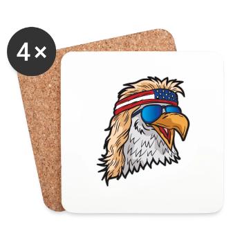Pygargue à tête blanche américaine Patriot USA - Dessous de verre (lot de 4) - blanc - Devant
